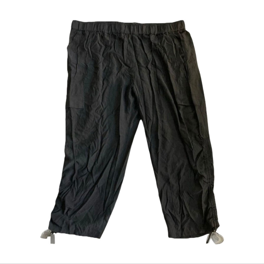 Arna York Black Pull On Shiloh Comfy Cargo Ruched Jogger Pants Plus Size 30 32 5